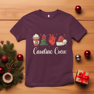 Christmas Cardiac Nurse T Shirt Cardiac Crew Anatomical Xmas Heart Anatomy Tree Bow TS10 Maroon Print Your Wear