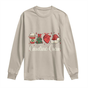 Christmas Cardiac Nurse Long Sleeve Shirt Cardiac Crew Anatomical Xmas Heart Anatomy Tree Bow TS10 Sand Print Your Wear