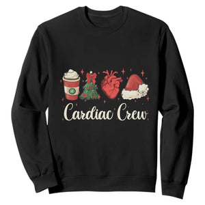 Christmas Cardiac Nurse Sweatshirt Cardiac Crew Anatomical Xmas Heart Anatomy Tree Bow TS10 Black Print Your Wear