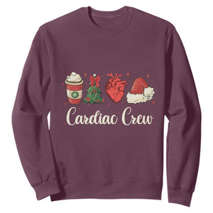 Christmas Cardiac Nurse Sweatshirt Cardiac Crew Anatomical Xmas Heart Anatomy Tree Bow TS10 Maroon Print Your Wear