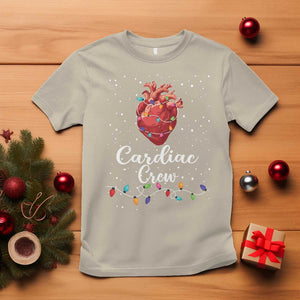 Christmas Cardiac Nurse T Shirt Cardiac Crew Anatomical Anatomy Xmas Heart With Lights TS10 Sand Print Your Wear