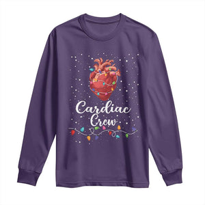 Christmas Cardiac Nurse Long Sleeve Shirt Cardiac Crew Anatomical Anatomy Xmas Heart With Lights TS10 Purple Print Your Wear