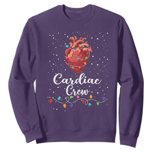 Christmas Cardiac Nurse Sweatshirt Cardiac Crew Anatomical Anatomy Xmas Heart With Lights TS10 Purple Print Your Wear