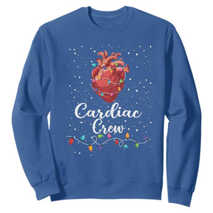 Christmas Cardiac Nurse Sweatshirt Cardiac Crew Anatomical Anatomy Xmas Heart With Lights TS10 Royal Blue Print Your Wear