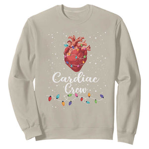 Christmas Cardiac Nurse Sweatshirt Cardiac Crew Anatomical Anatomy Xmas Heart With Lights TS10 Sand Print Your Wear
