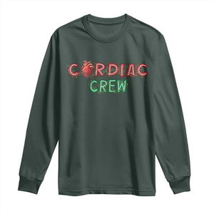 Christmas Cardiac Nurse Long Sleeve Shirt Cardiac Crew Anatomical Xmas Heart Anatomy Nurse Gift TS10 Dark Forest Green Print Your Wear