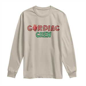 Christmas Cardiac Nurse Long Sleeve Shirt Cardiac Crew Anatomical Xmas Heart Anatomy Nurse Gift TS10 Sand Print Your Wear