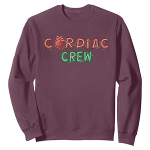 Christmas Cardiac Nurse Sweatshirt Cardiac Crew Anatomical Xmas Heart Anatomy Nurse Gift TS10 Maroon Print Your Wear