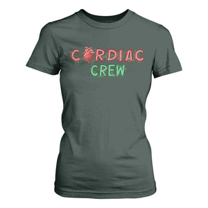 Christmas Cardiac Nurse T Shirt For Women Cardiac Crew Anatomical Xmas Heart Anatomy Nurse Gift TS10 Dark Forest Green Print Your Wear
