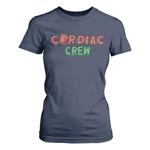 Christmas Cardiac Nurse T Shirt For Women Cardiac Crew Anatomical Xmas Heart Anatomy Nurse Gift TS10 Navy Print Your Wear