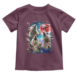 Possum Christmas Toddler T Shirt 3 Opossum Possum Funny Weird Cursed Meme TS10 Maroon Print Your Wear