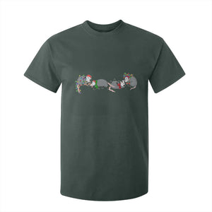 Opossum Christmas T Shirt For Kid Funny Wild Animals Xmas Lights TS10 Dark Forest Green Print Your Wear