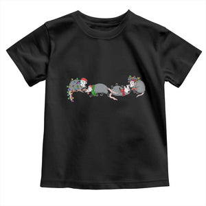 Opossum Christmas Toddler T Shirt Funny Wild Animals Xmas Lights TS10 Black Print Your Wear