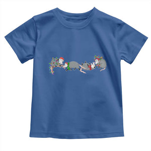 Opossum Christmas Toddler T Shirt Funny Wild Animals Xmas Lights TS10 Royal Blue Print Your Wear