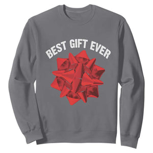 Christmas Present Costume Sweatshirt Best Gift Ever Red Bow TS10 Charcoal Print Your Wear