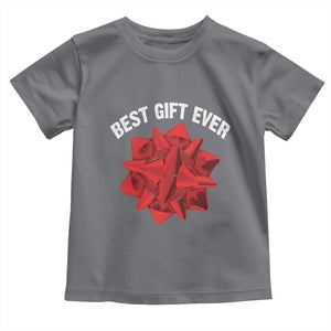 Christmas Present Costume Toddler T Shirt Best Gift Ever Red Bow TS10 Charcoal Print Your Wear