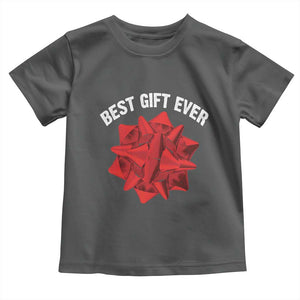 Christmas Present Costume Toddler T Shirt Best Gift Ever Red Bow TS10 Dark Heather Print Your Wear