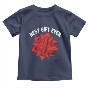 Christmas Present Costume Toddler T Shirt Best Gift Ever Red Bow TS10 Navy Print Your Wear
