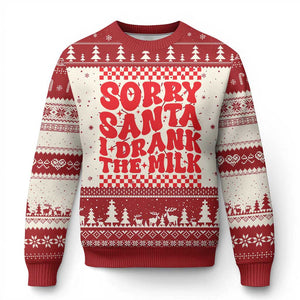 Baby Ugly Christmas Sweater Sorry Santa I Drank The Milk Groovy TS10 Red Print Your Wear