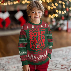 Baby Ugly Christmas Sweater Sorry Santa I've Been Feral Toddler Kids TS10 Christmas Print Your Wear