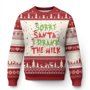 Baby Ugly Christmas Sweater Sorry Santa I Drank The Milk Santa Hat TS10 Red Print Your Wear