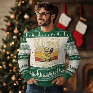 Pickleball Ugly Christmas Sweater Trump Cool Paddle Pickleball Player TS10 Green Print Your Wear