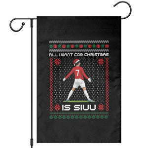 All I Want For Christmas Is Siuu Garden Flag Funny Ugly Xmas Sport Fans TS10 Black Print Your Wear