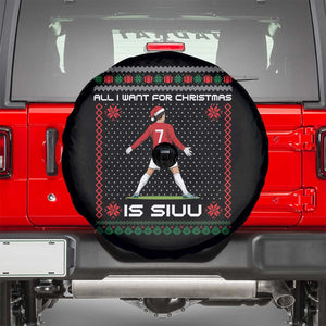 All I Want For Christmas Is Siuu Spare Tire Cover Funny Ugly Xmas Sport Fans TS10 Black Print Your Wear