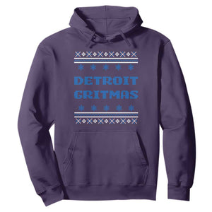 Detroit Ugly Christmas Hoodie Michigan 313 City TS10 Purple Print Your Wear