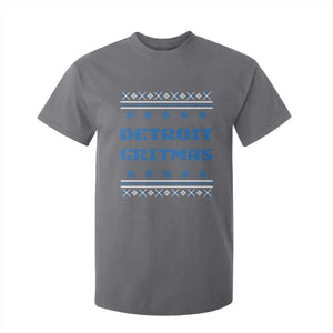 Detroit Ugly Christmas T Shirt For Kid Michigan 313 City TS10 Charcoal Print Your Wear