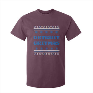 Detroit Ugly Christmas T Shirt For Kid Michigan 313 City TS10 Maroon Print Your Wear