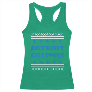 Detroit Ugly Christmas Racerback Tank Top Michigan 313 City TS10 Irish Green Print Your Wear