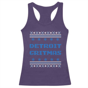 Detroit Ugly Christmas Racerback Tank Top Michigan 313 City TS10 Purple Print Your Wear