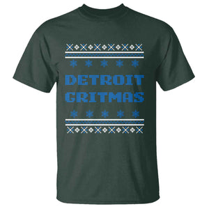 Detroit Ugly Christmas T Shirt Michigan 313 City TS10 Dark Forest Green Print Your Wear