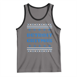 Detroit Ugly Christmas Tank Top Michigan 313 City TS10 Deep Heather Black Print Your Wear