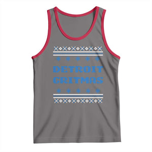 Detroit Ugly Christmas Tank Top Michigan 313 City TS10 Deep Heather Red Print Your Wear