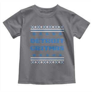 Detroit Ugly Christmas Toddler T Shirt Michigan 313 City TS10 Charcoal Print Your Wear