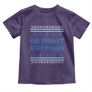 Detroit Ugly Christmas Toddler T Shirt Michigan 313 City TS10 Purple Print Your Wear