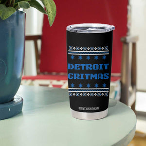 Detroit Ugly Christmas Tumbler Cup Michigan 313 City TS10 Print Your Wear