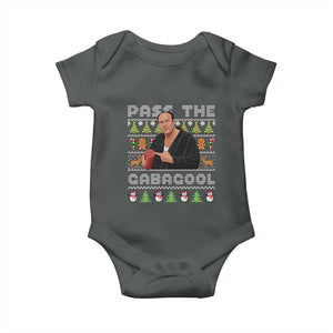 Christmas Pass The Gabagool Baby Onesie Retro TV Show Funny Ugly Xmas TS10 Dark Heather Print Your Wear