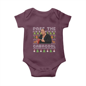 Christmas Pass The Gabagool Baby Onesie Retro TV Show Funny Ugly Xmas TS10 Maroon Print Your Wear