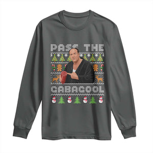 Christmas Pass The Gabagool Long Sleeve Shirt Retro TV Show Funny Ugly Xmas TS10 Dark Heather Print Your Wear