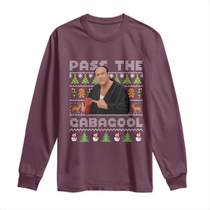Christmas Pass The Gabagool Long Sleeve Shirt Retro TV Show Funny Ugly Xmas TS10 Maroon Print Your Wear
