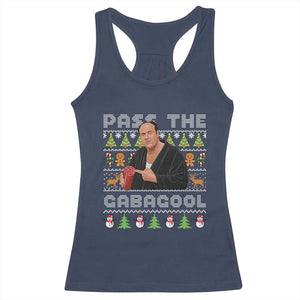 Christmas Pass The Gabagool Racerback Tank Top Retro TV Show Funny Ugly Xmas TS10 Navy Print Your Wear