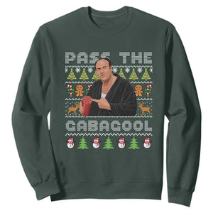 Christmas Pass The Gabagool Sweatshirt Retro TV Show Funny Ugly Xmas TS10 Dark Forest Green Print Your Wear