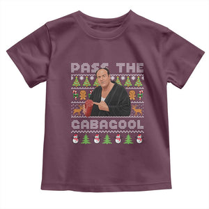 Christmas Pass The Gabagool Toddler T Shirt Retro TV Show Funny Ugly Xmas TS10 Maroon Print Your Wear