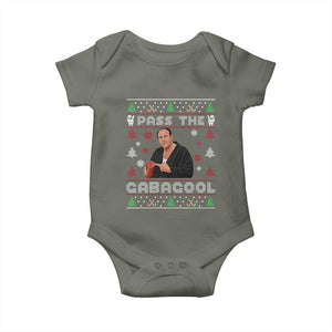 Pass The Gabagool Ugly Christmas Baby Onesie Retro TV Show Funny TS10 Military Green Print Your Wear