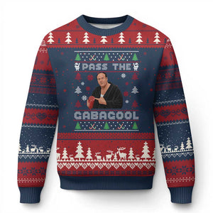 Pass The Gabagool Ugly Christmas Ugly Christmas Sweater Retro TV Show Funny TS10 Navy Red Print Your Wear