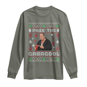 Pass The Gabagool Ugly Christmas Long Sleeve Shirt Retro TV Show Funny TS10 Military Green Print Your Wear