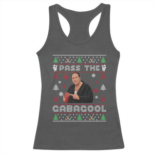 Pass The Gabagool Ugly Christmas Racerback Tank Top Retro TV Show Funny TS10 Dark Heather Print Your Wear